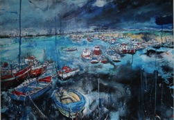Paddy Hole, South Gare, Middlesbrough

120 x 84 cms. Oil